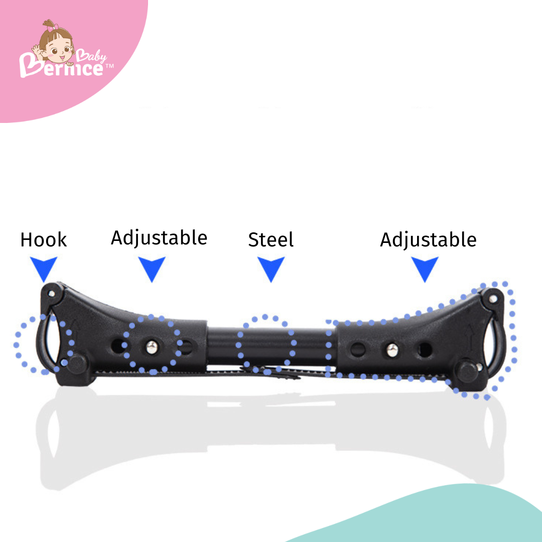 3Pieces Adjustable Baby Stroller Connector Universal Joints & Secure Straps