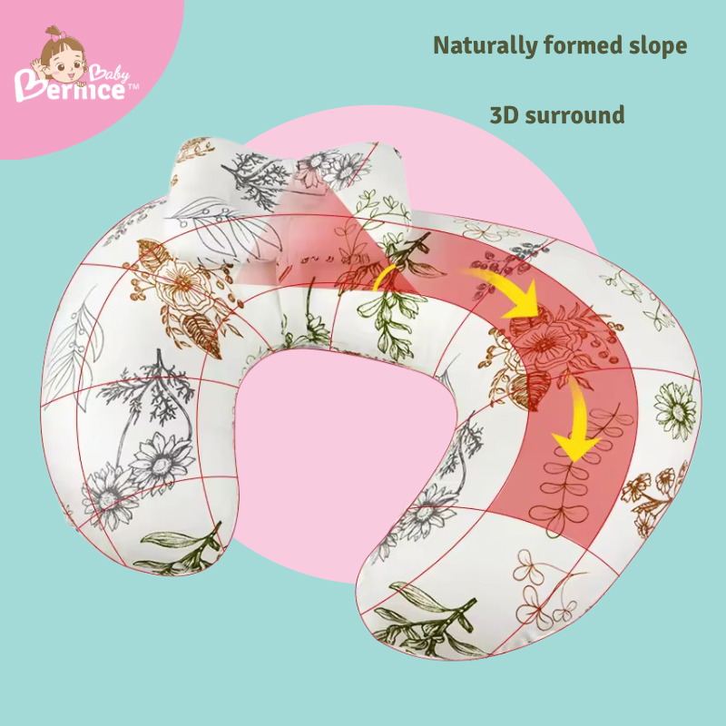Ergonomic 3D Surround Nursing Pillow with Adjustable Head Support – Breathable, Removable Cover