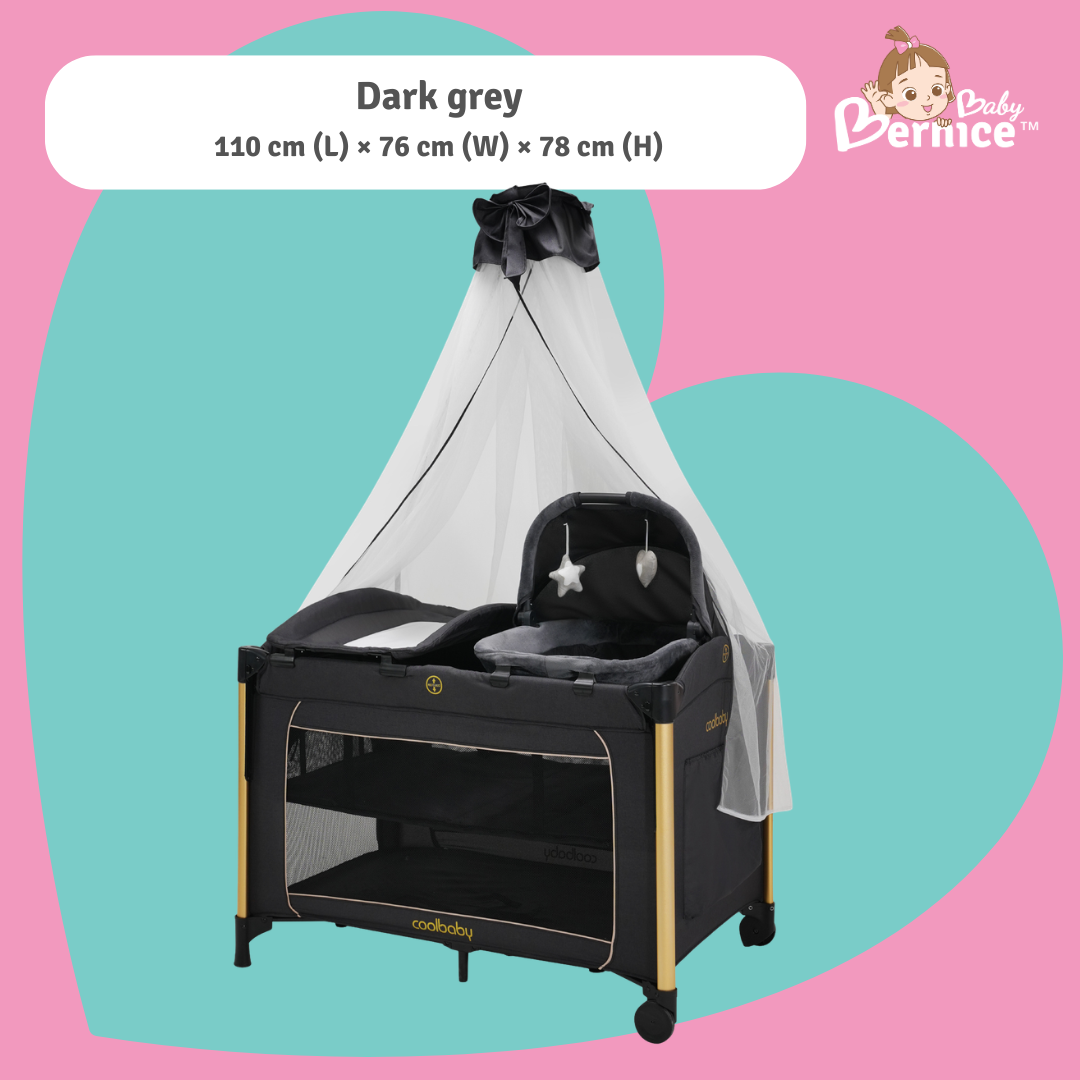 All in One Multifunction Baby Cot Playpen | Bassinet Rocker, Bedside Co-Sleeping, Diaper Changer, Mosquito Net, Foldable Travel Crib (0–3 Years)