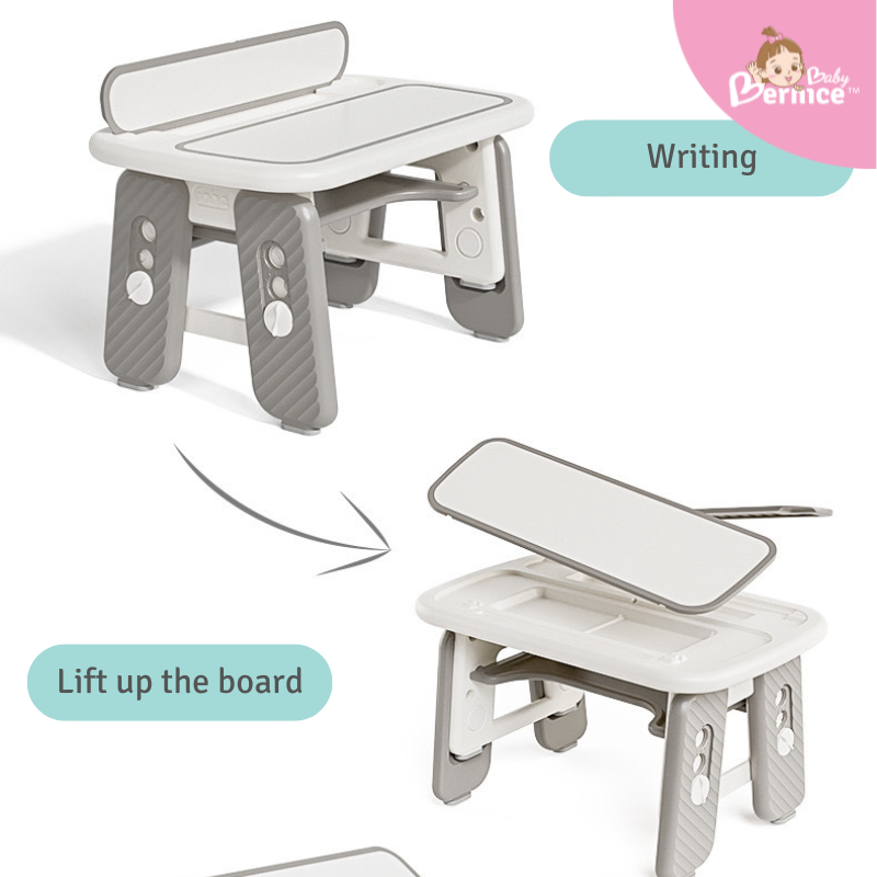 Grow-With-Me Kids’ Adjustable Table & Whiteboard Set With Chair