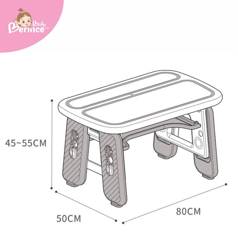 Grow-With-Me Kids’ Adjustable Table & Whiteboard Set With Chair