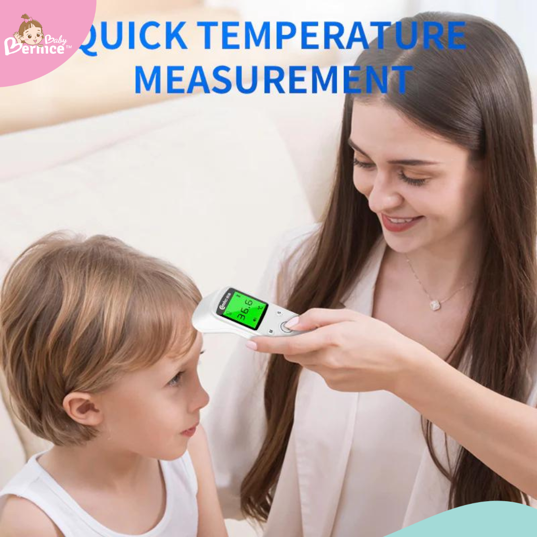 2 in 1 Infrared Forehead Dual Thermometer + Ear Baby and Adults Thermometer with Fever Alarm, LCD Display, and Memory Function