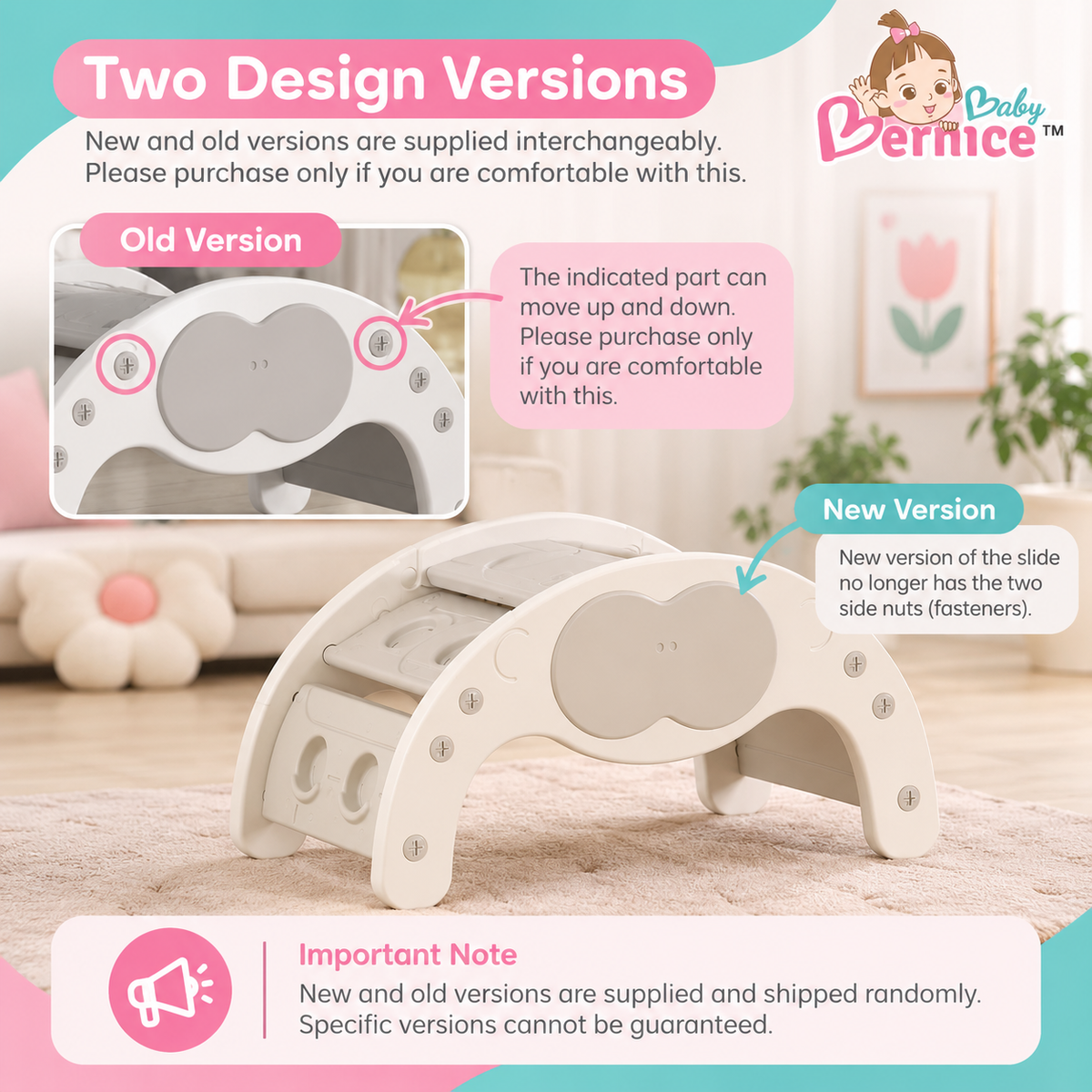 Baby Bernice 4-in-1 Multifunctional Toddler Climbing Slide & Rocker | Montessori-Inspired Indoor Playset | Balance & Motor Skills