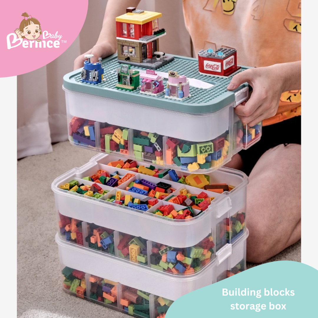 Multi-Tier Transparent LEGO-Inspired Storage Box: Lightweight, Stackable, and Ideal for Toy Organization