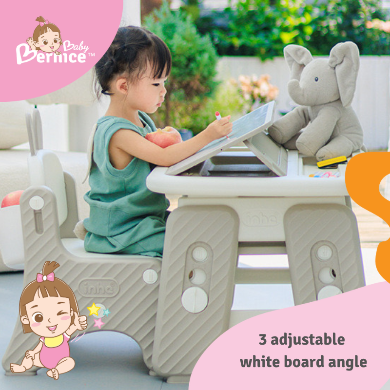 Grow-With-Me Kids’ Adjustable Table & Whiteboard Set With Chair