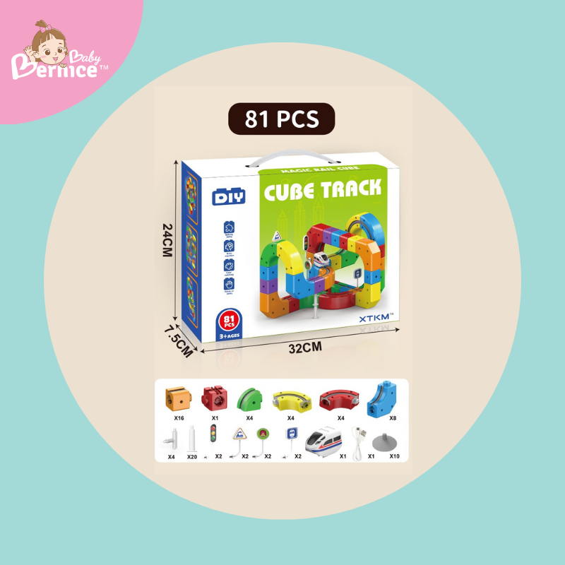 Rechargeable STEM Train Track Building Set — Magic Cube Rail Puzzle | 51/81/123pcs • USB Charge • 3 Years+