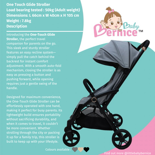 One-Touch Glide Stroller – Ultra-smooth operation