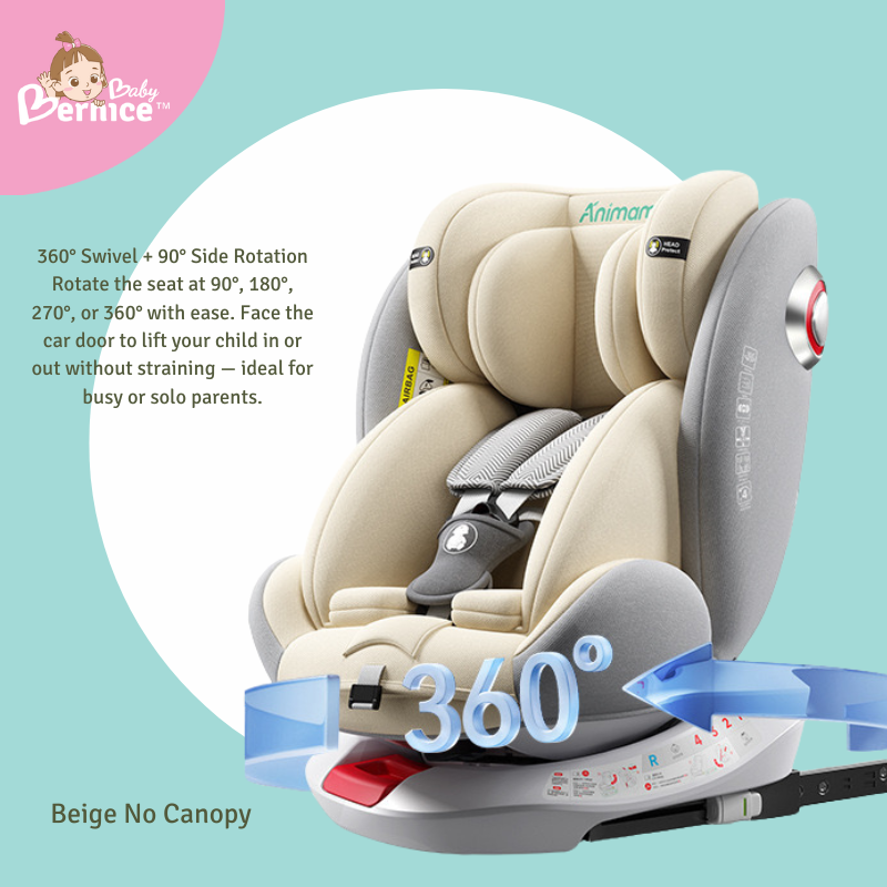 LuxeGuard 360° Swivel Baby Car Seat – First-Class Comfort from Newborn to 12 Years