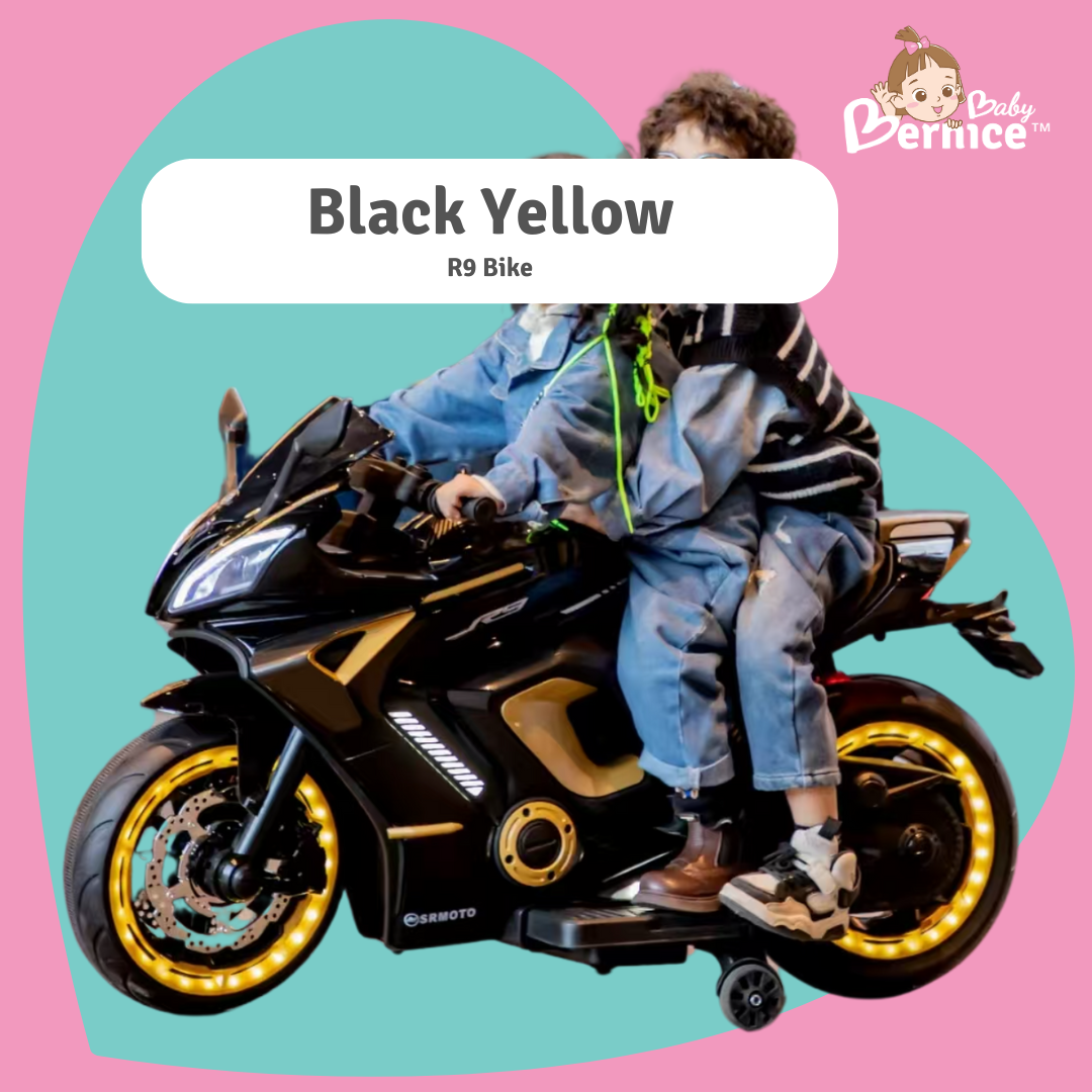 R9 Kids Electric Bike – Black Seat, Bluetooth Music & LED Wheel Lights