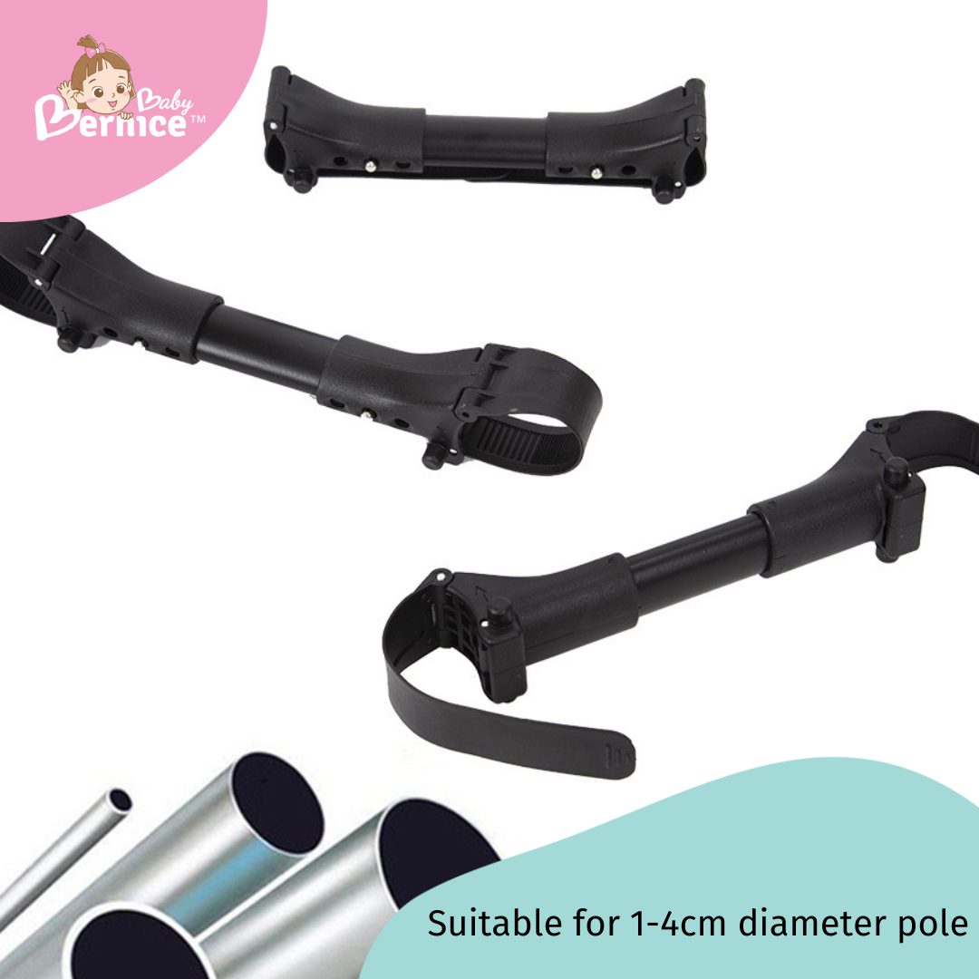 3Pieces Adjustable Baby Stroller Connector Universal Joints & Secure Straps