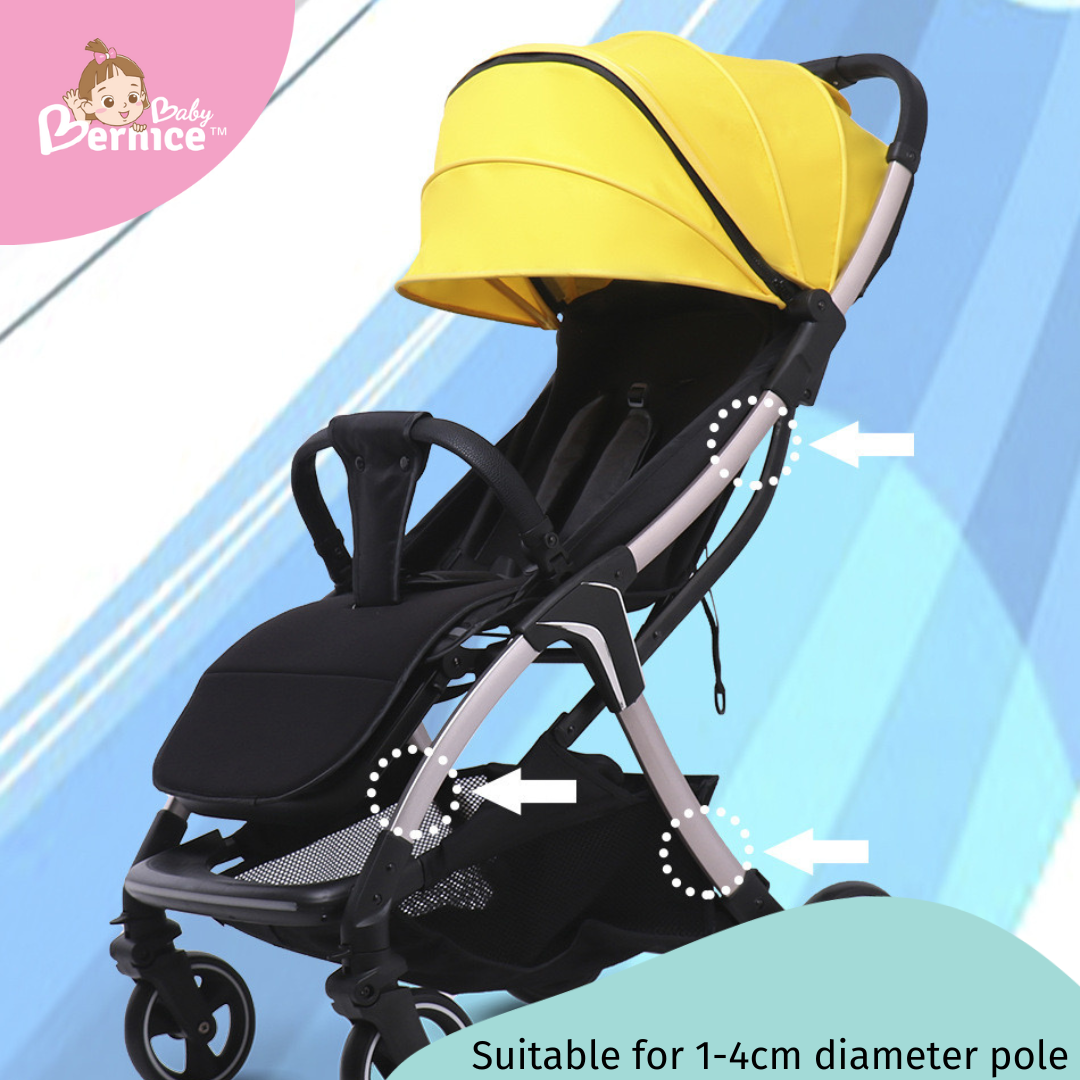 3Pieces Adjustable Baby Stroller Connector Universal Joints & Secure Straps