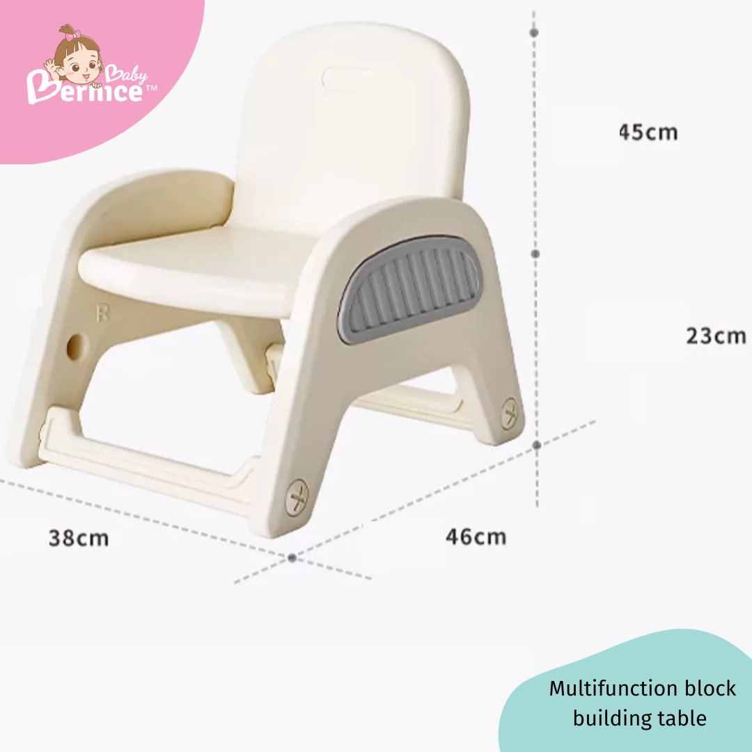 Multi-function building block table with 1 Chair