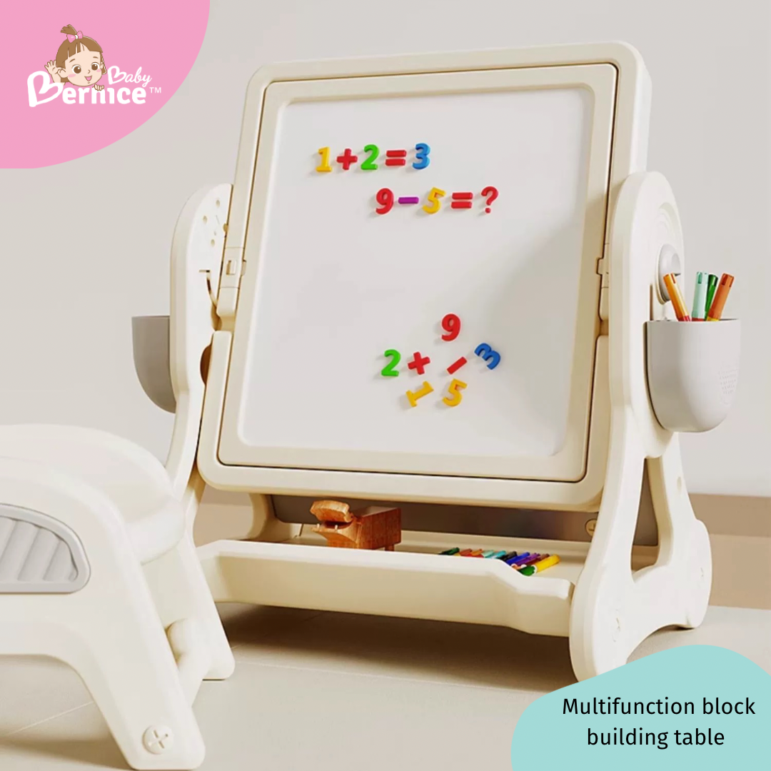 Multi-function building block table with 1 Chair