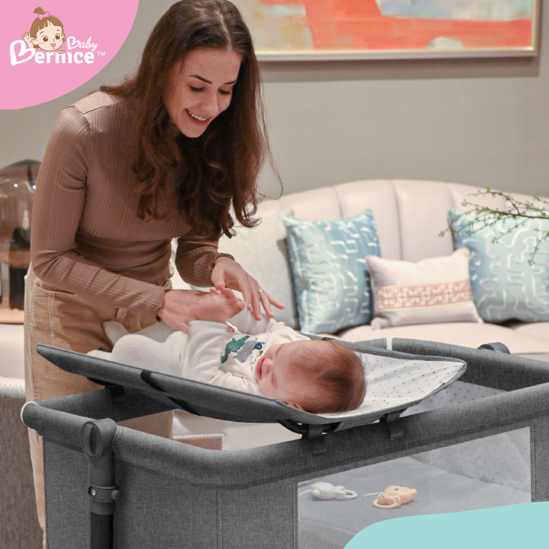 Rock & Relax Bassinet + Playpen (With Changing Table & Mosquito Net)