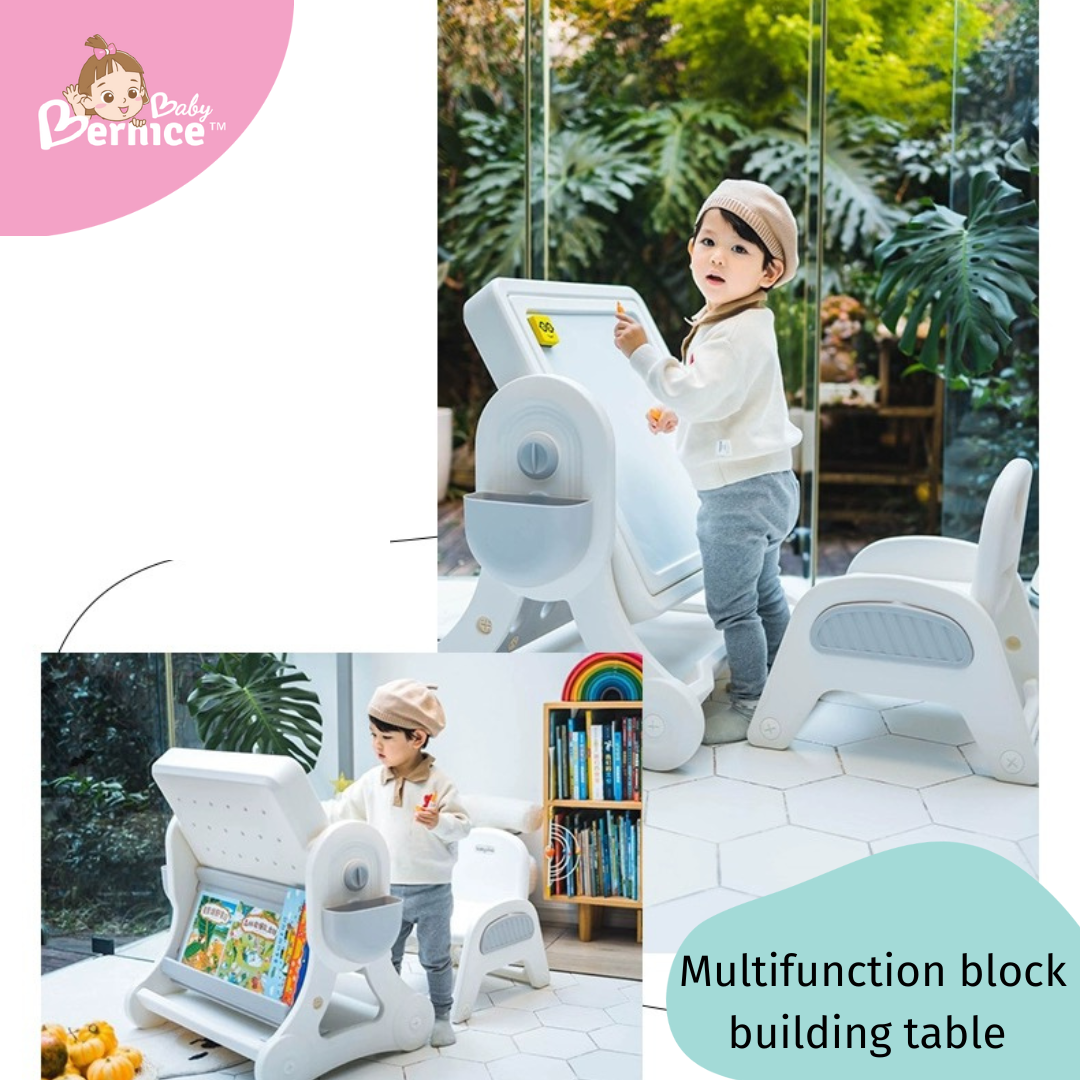 Multi-function building block table with 1 Chair