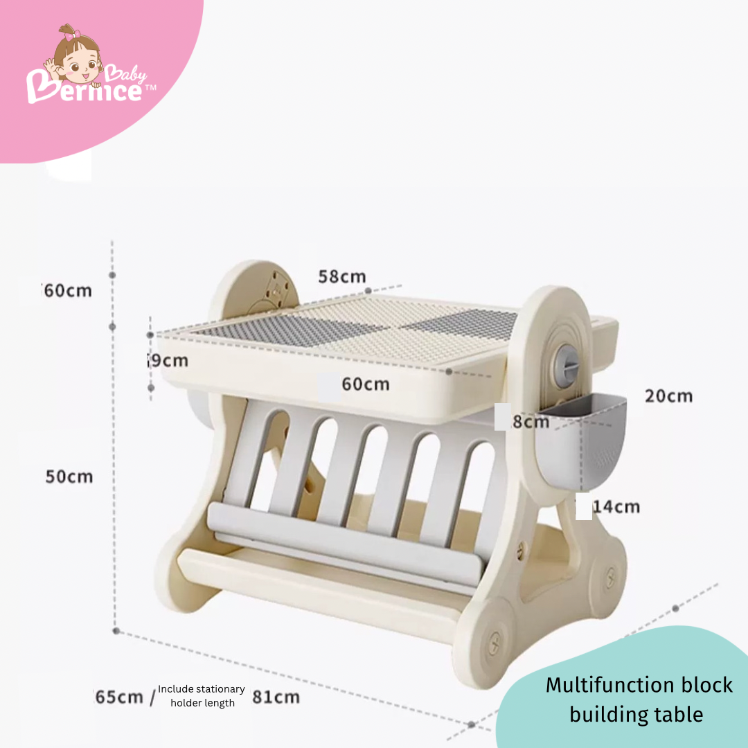 Multi-function building block table with 1 Chair