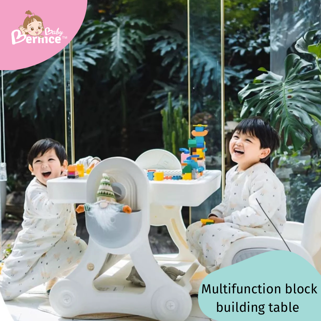 Multi-function building block table with 1 Chair