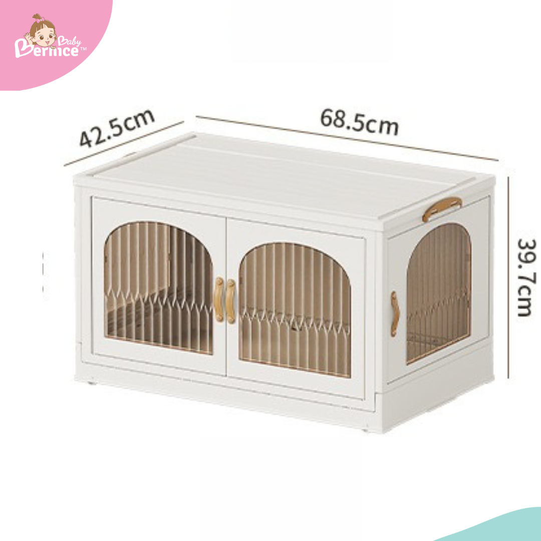 Foldable, Stackable Plastic Cabinet 4 sides opening  (5 Tiers)  Dimension : 68.5cm x 42.5cm x 193.5cm