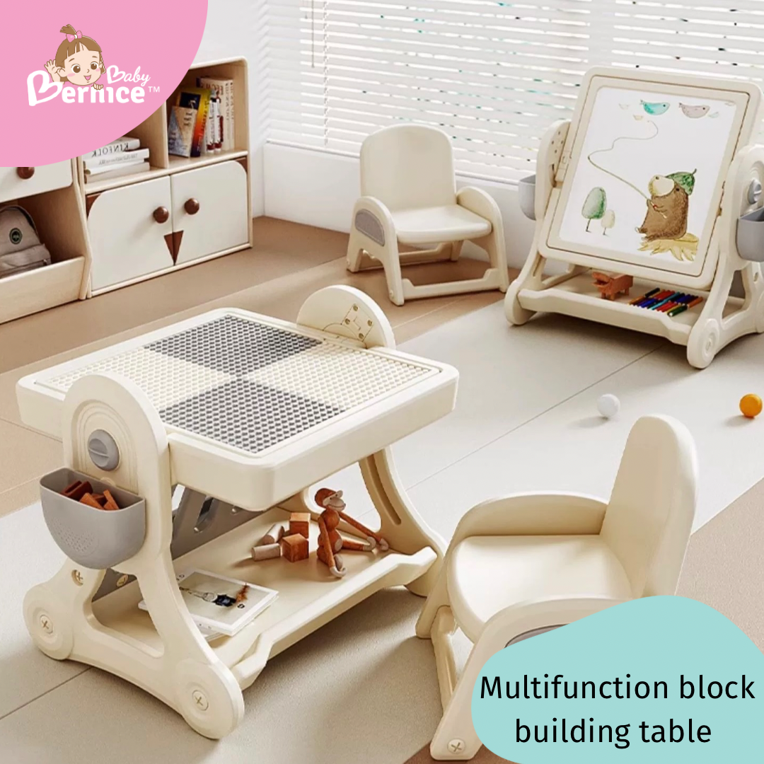 Multi-function building block table with 1 Chair