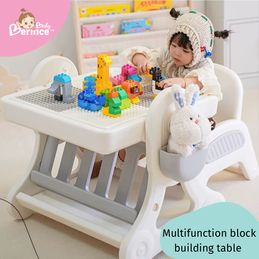 Multi-function building block table with 1 Chair