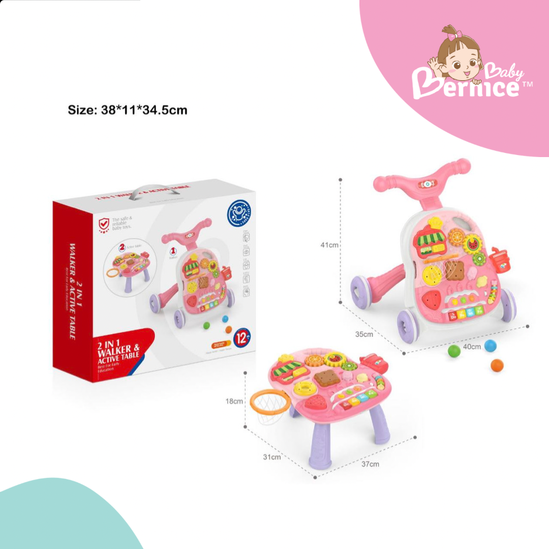 INSTOCK NEW MODEL 6 IN 1 PUSH WALKER BABY ACTIVITY WALKER WALK SUPPORT