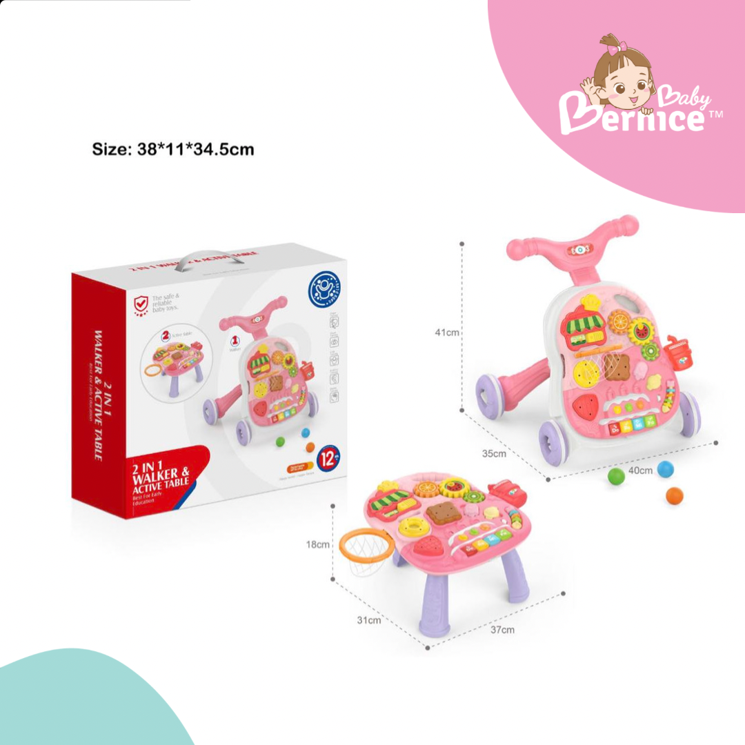 [INSTOCK] NEW MODEL 6 IN 1 PUSH WALKER BABY ACTIVITY WALKER WALK SUPPORT