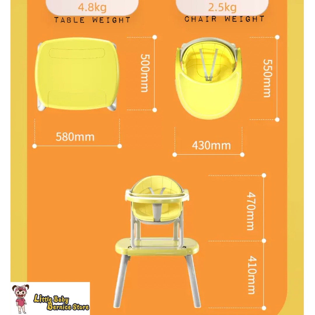 5 in 1 Multifunction Baby High Chair and Study Table