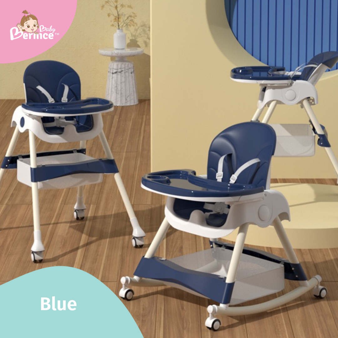 Littlebabybernice Upgraded Foldable Multi-Function High Chair with Rocker Function