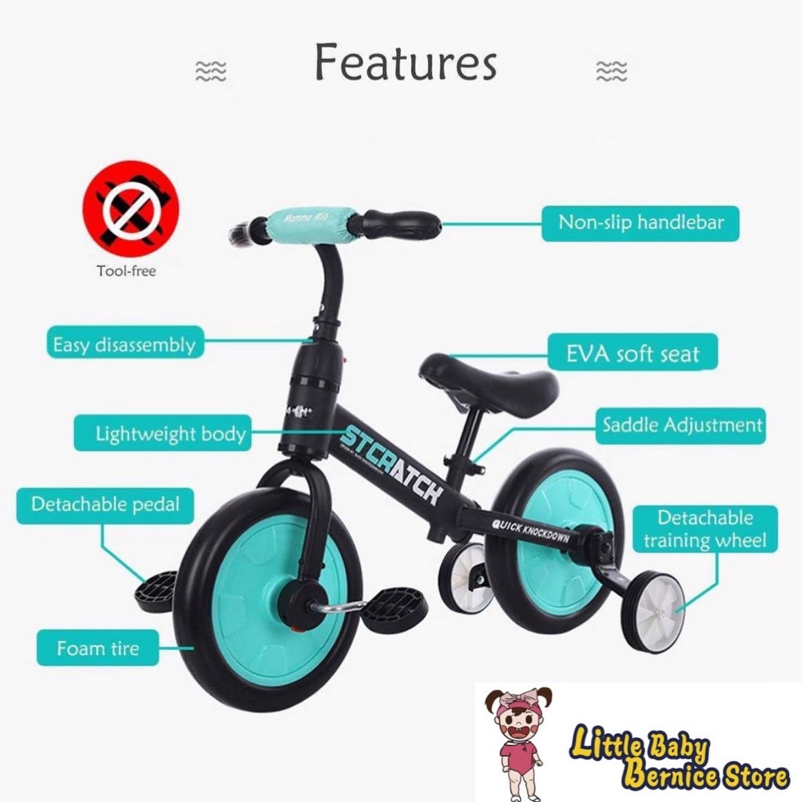 4 in 1 Multifunctional Balance Bike