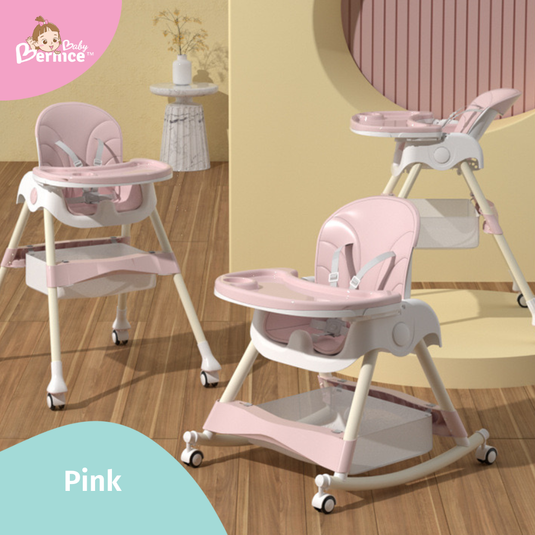 Littlebabybernice Upgraded Foldable Multi-Function High Chair with Rocker Function