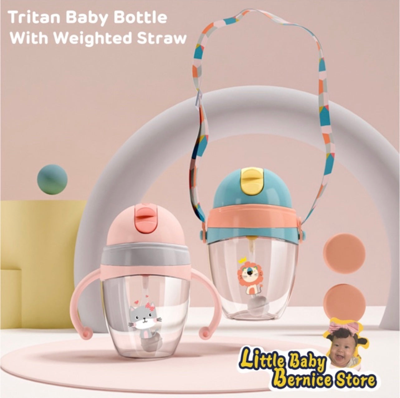 Tritan Baby 360 Straw Water Bottle Sippy Cup 320ml