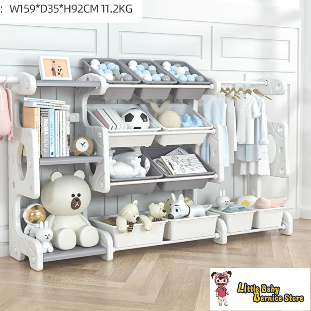 [INSTOCK] Kids Toys Storage Organiser Bookshelf and Clothes Hanger