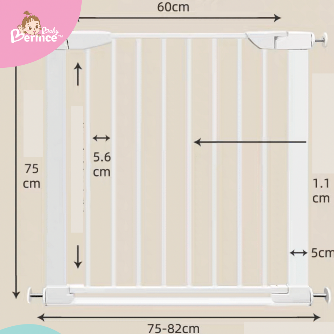 White Metal Flat Base Baby Safety Gate / Pets Safety Gate