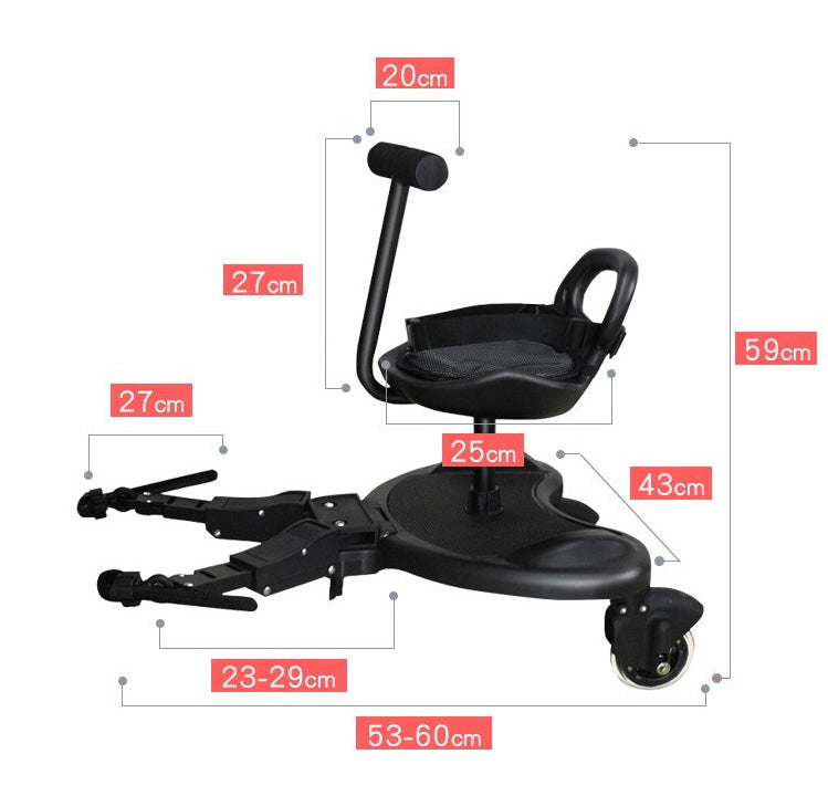 Universal Stroller Board 2-in-1 Buggy Board with Detachable Seat Standing Board