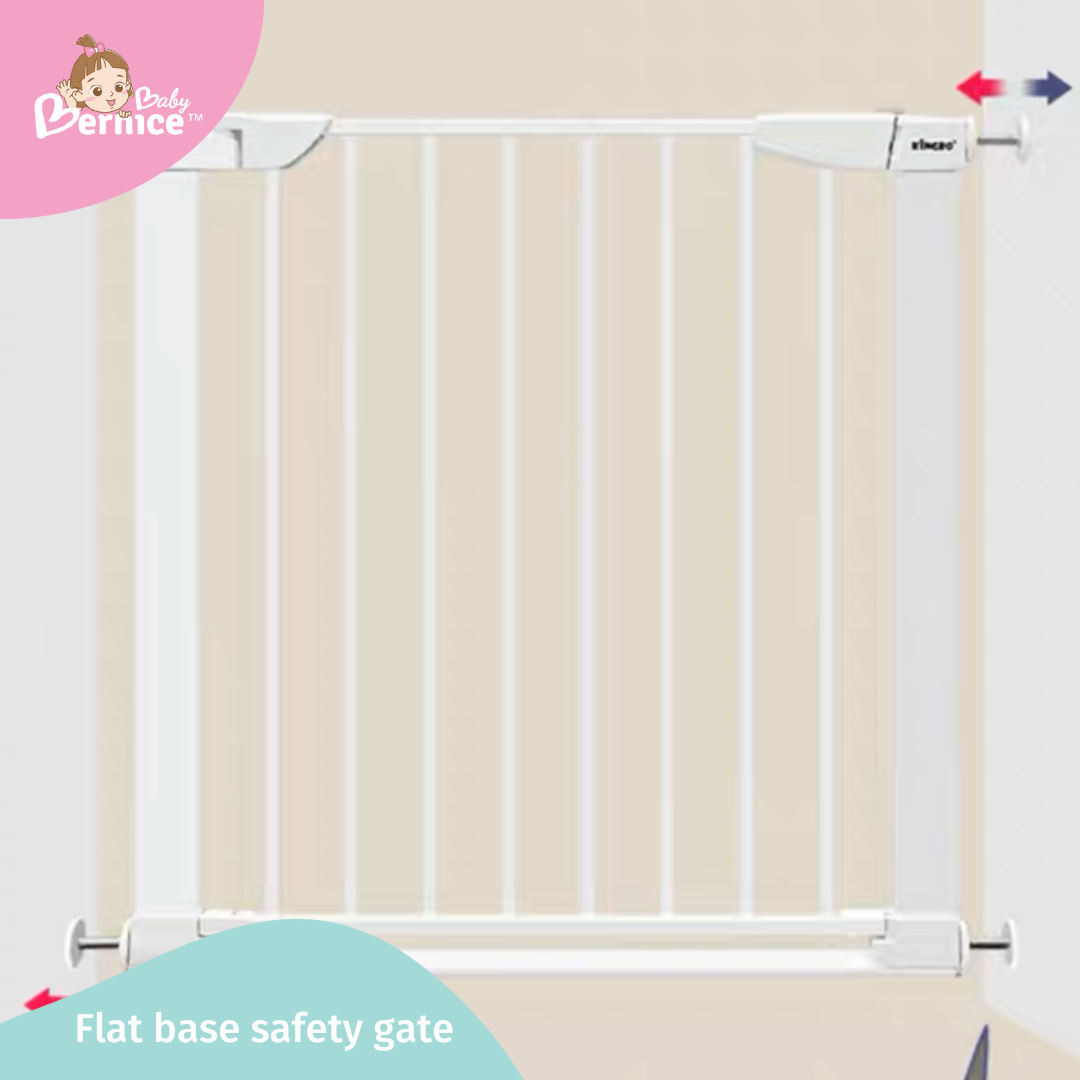 White Metal Flat Base Baby Safety Gate / Pets Safety Gate