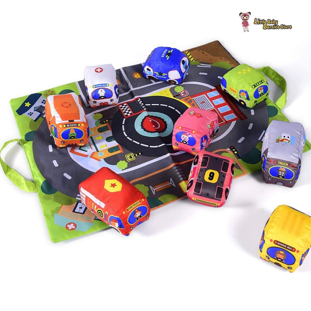 [GREAT GIFT CHOICE] Baby Cloth Cars Toy Set