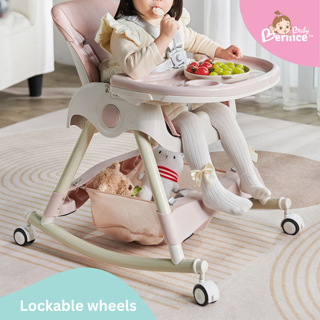 Littlebabybernice Upgraded Foldable Multi-Function High Chair with Rocker Function