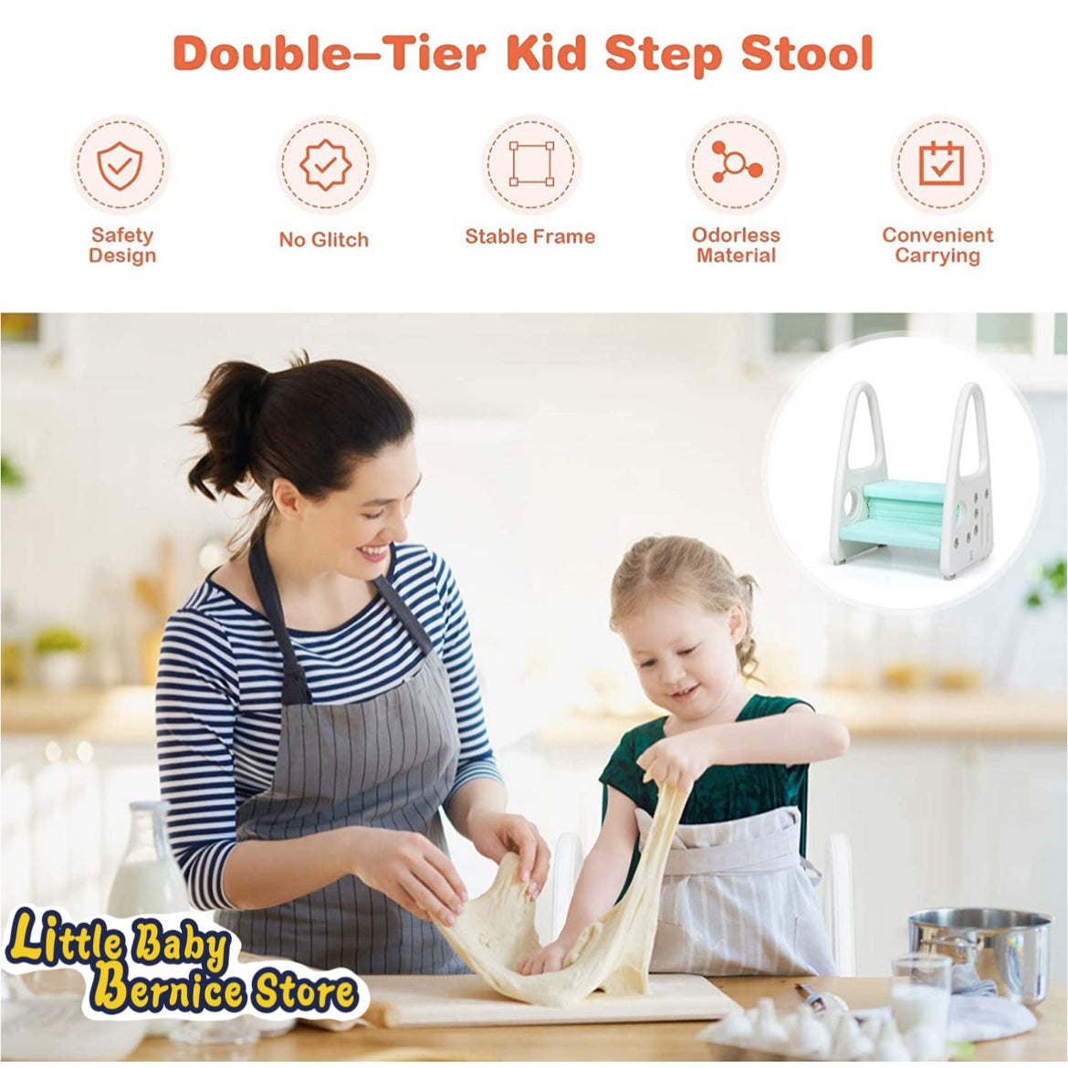 Kids Step Stool with Safety Handle