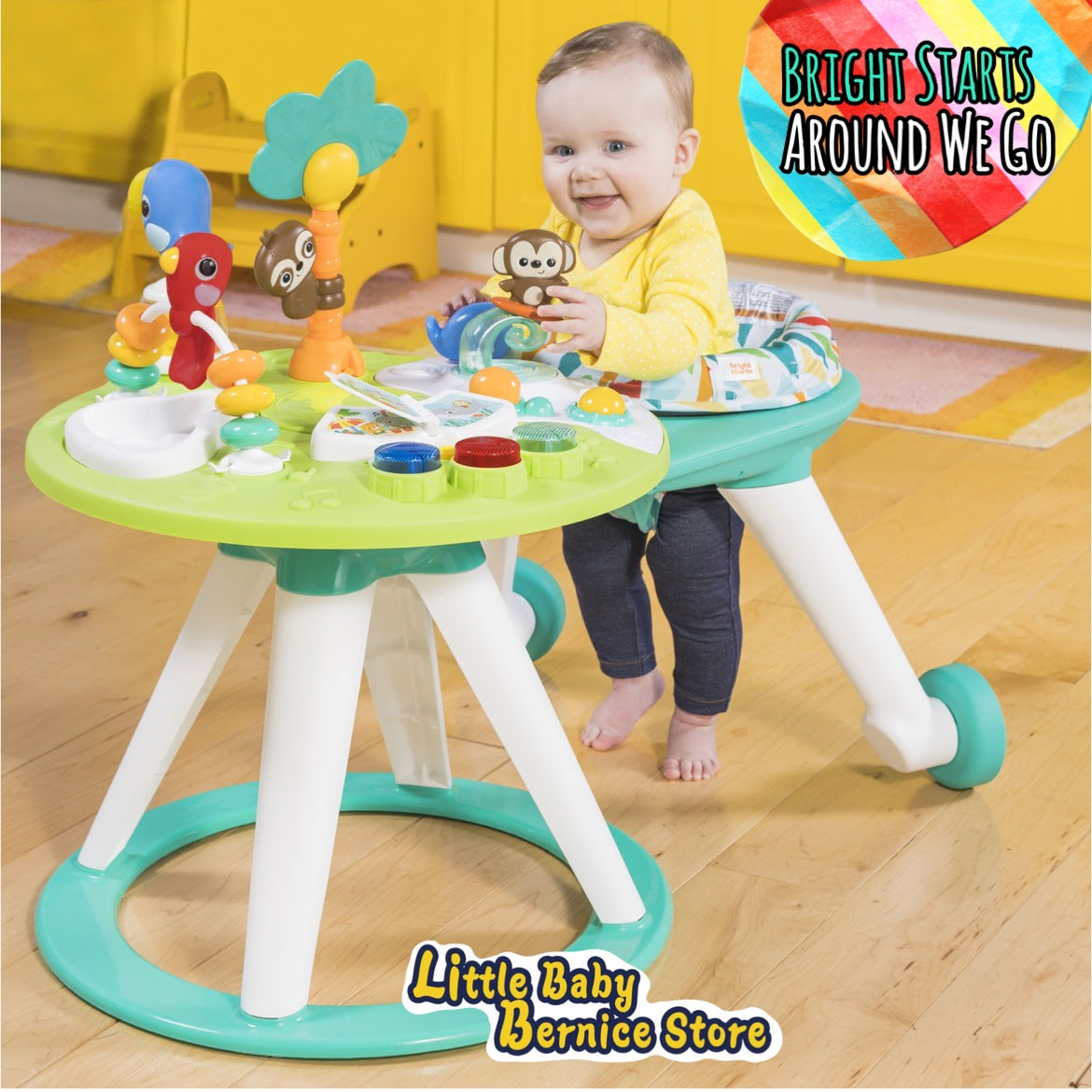 Bright Starts Around We Go 2-in-1 Walk-Around Activity Center & Table