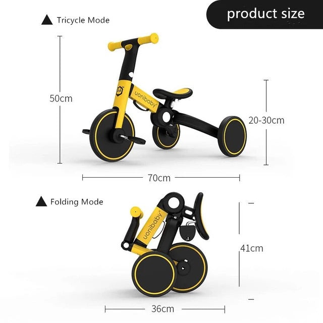 Uonibaby 4 in 1 Foldable Balance Bike