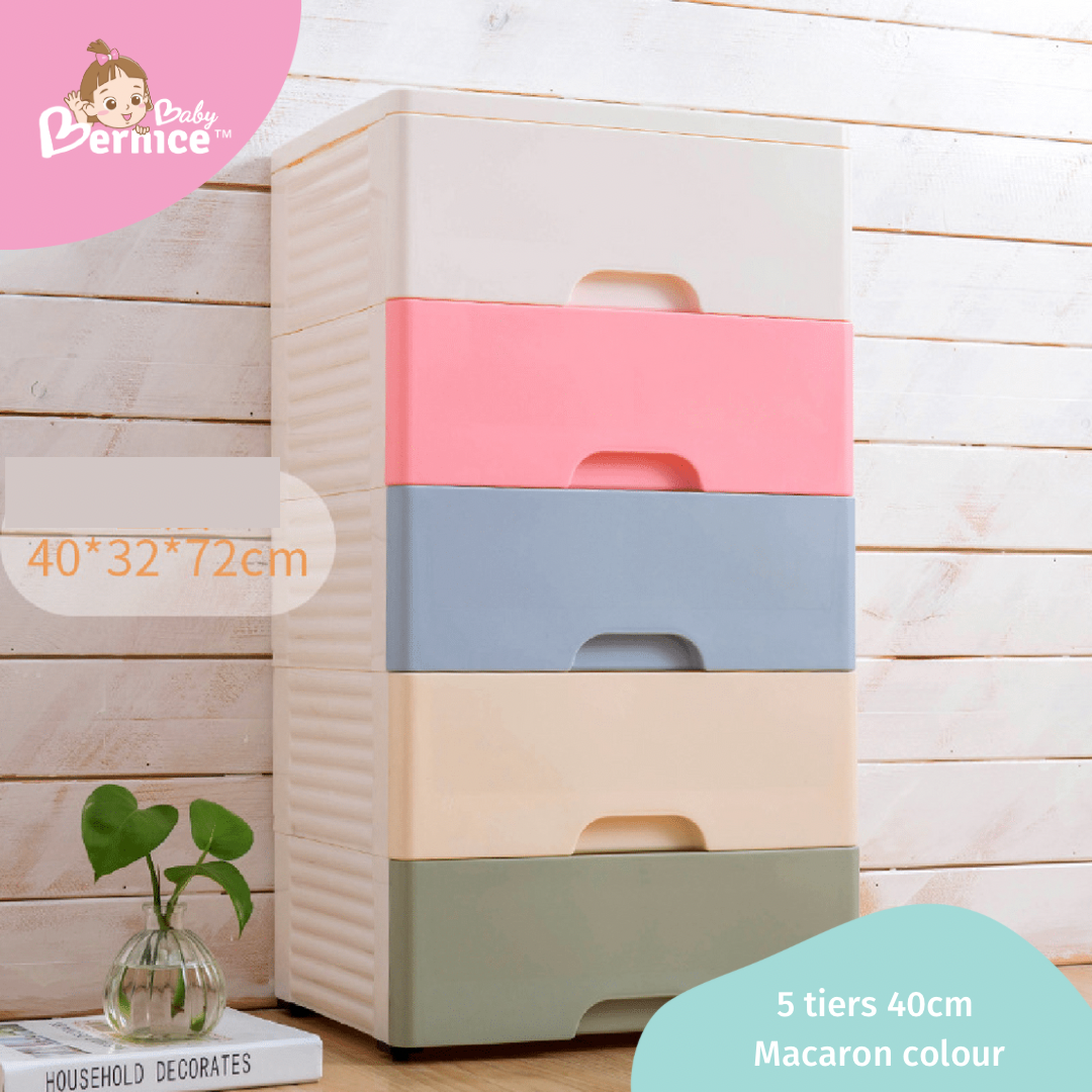 40cm Plastic Cabinet 5 Drawers Storage Dresser   Small Closet Drawers Organizer Unit For Clothes, Toys and Necessities