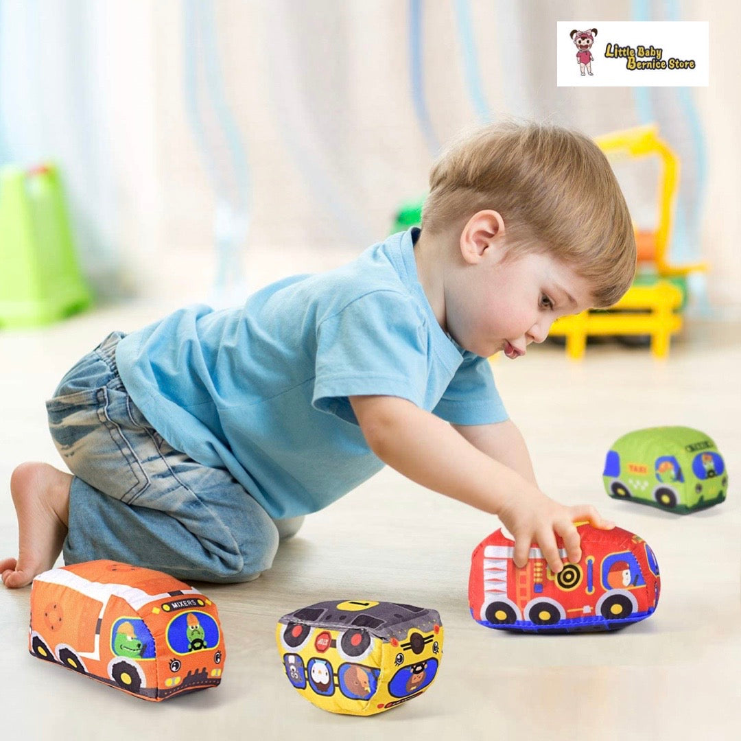 [GREAT GIFT CHOICE] Baby Cloth Cars Toy Set