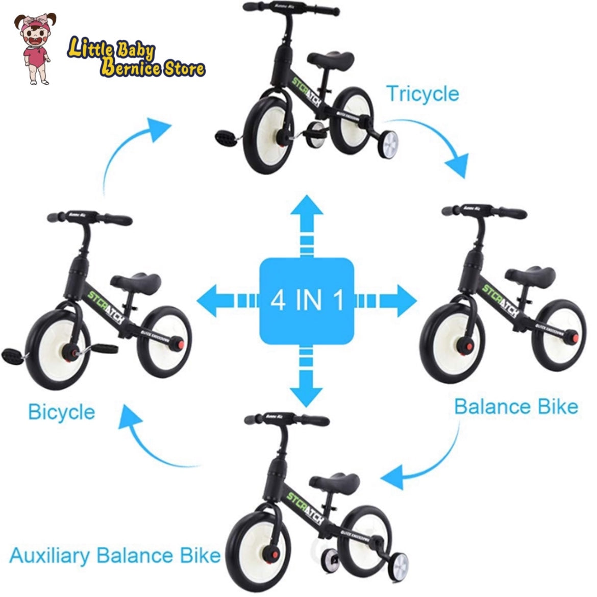 4 in 1 Multifunctional Balance Bike