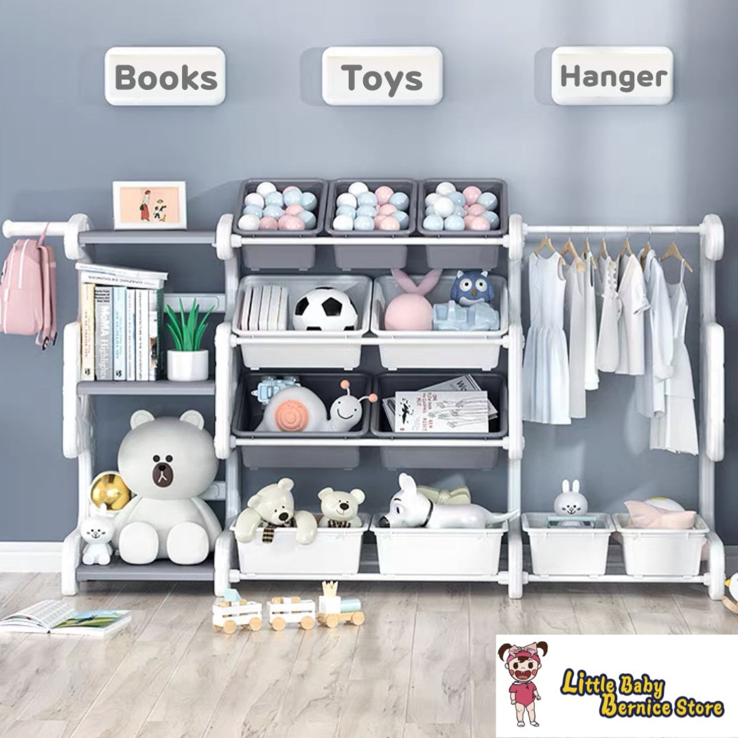 [INSTOCK] Kids Toys Storage Organiser Bookshelf and Clothes Hanger