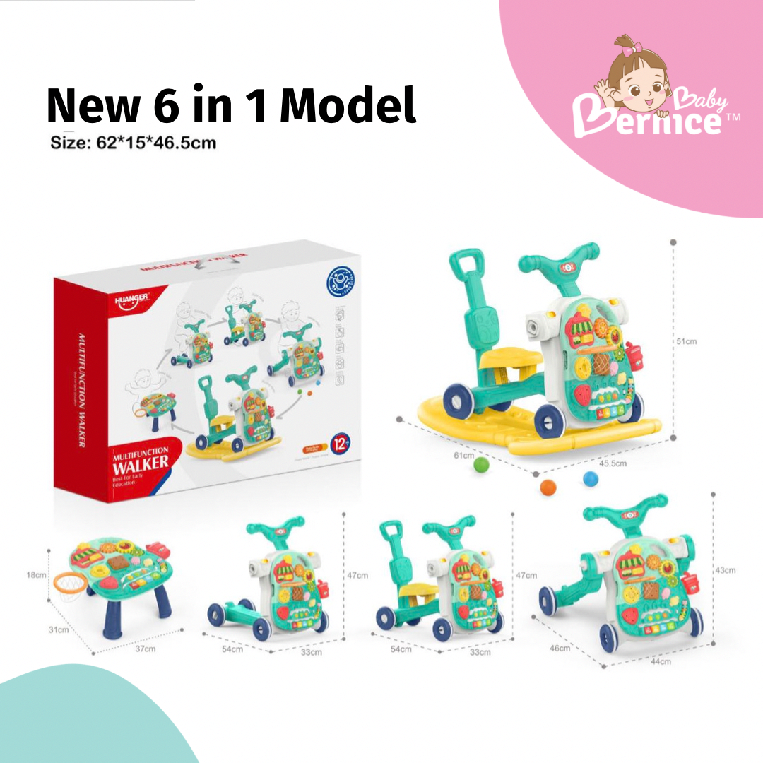 [INSTOCK] NEW MODEL 6 IN 1 PUSH WALKER BABY ACTIVITY WALKER WALK SUPPORT