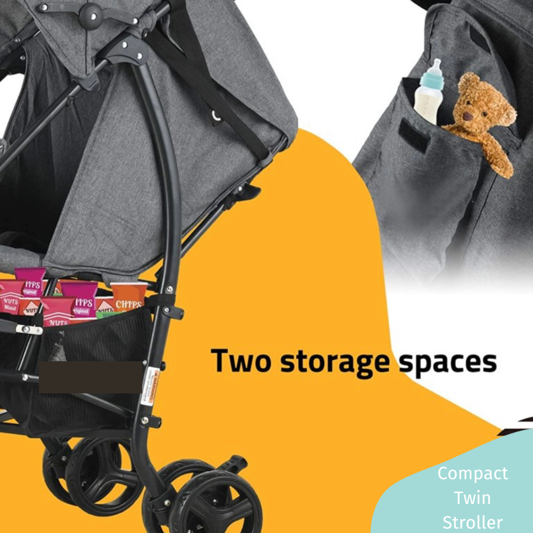 Compact Double Seat Twin Stroller