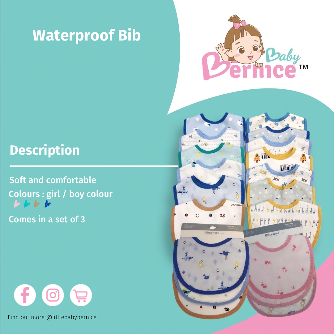 Waterproof bib set of 3