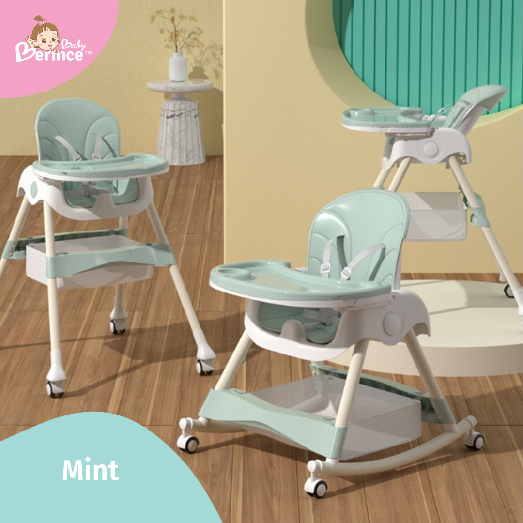 Littlebabybernice Upgraded Foldable Multi-Function High Chair with Rocker Function