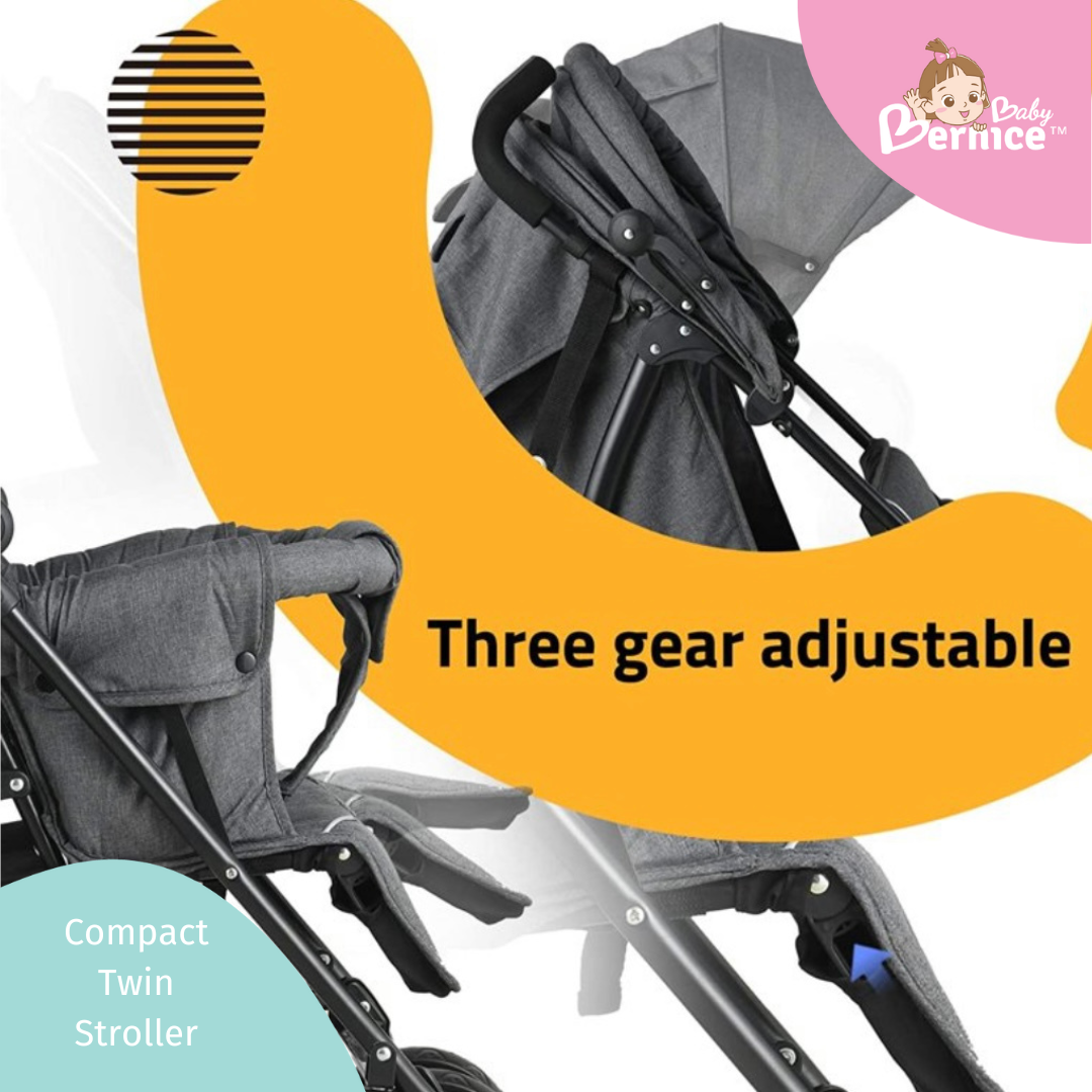 Compact Double Seat Twin Stroller