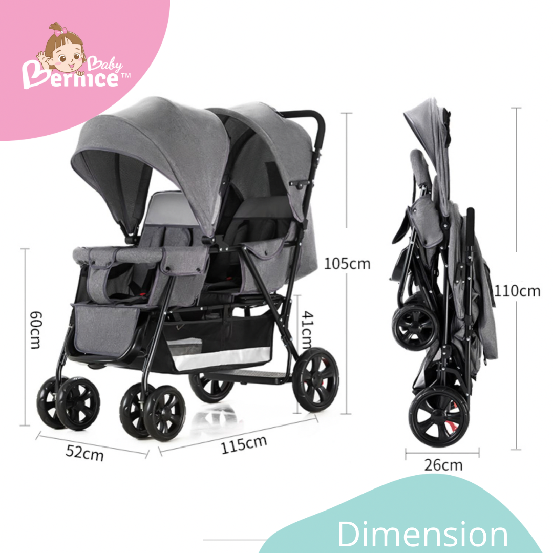 [SG INSTOCK] Reclinable Twin Stroller